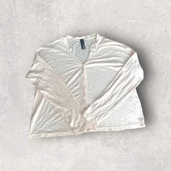 Bobi Los Angeles | Slub Top Pink Long Sleeve Button Down Size M Retail $66 - Picture 1 of 9
